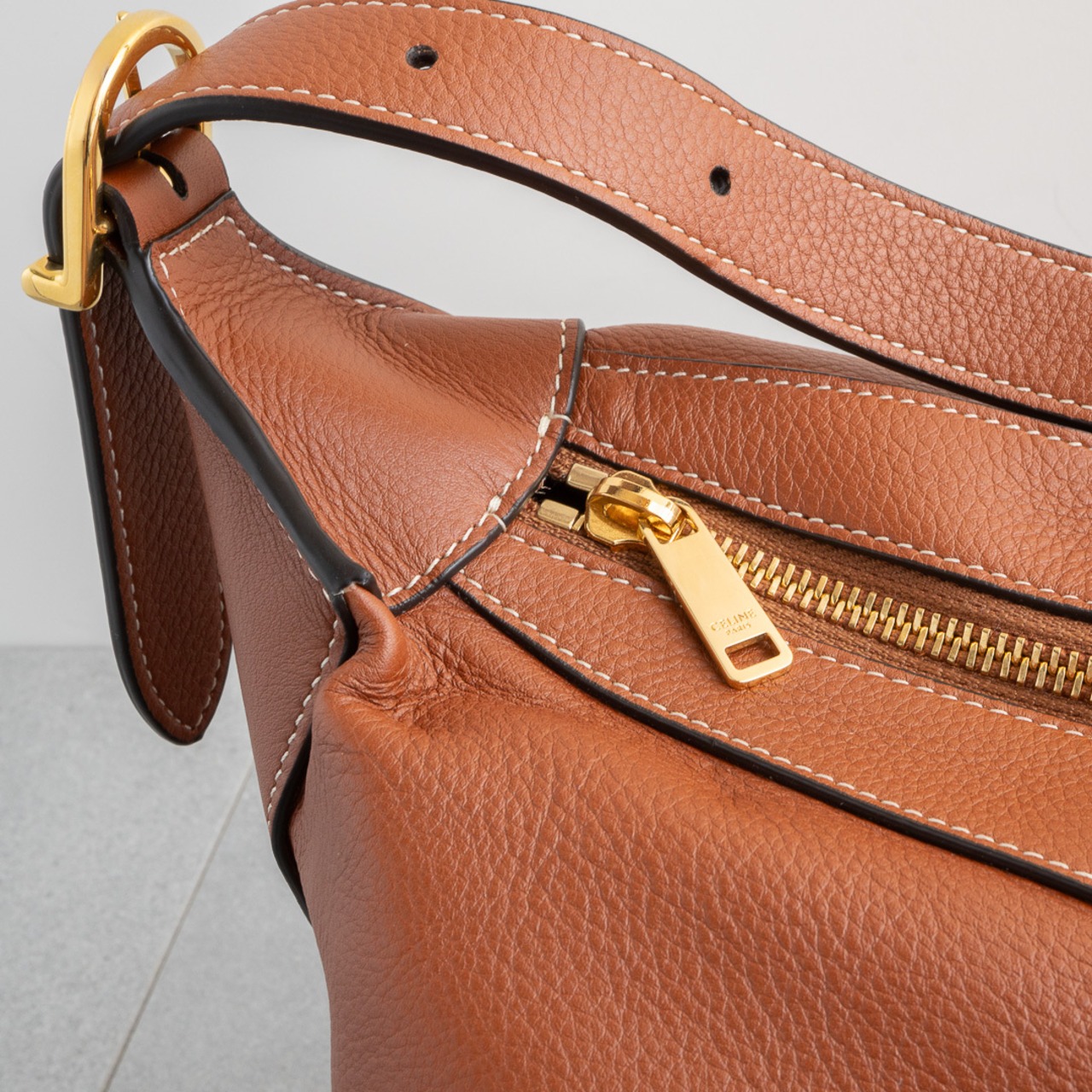 セリーヌ ラージ ロミー ショルダーバッグ ブラウン レザー