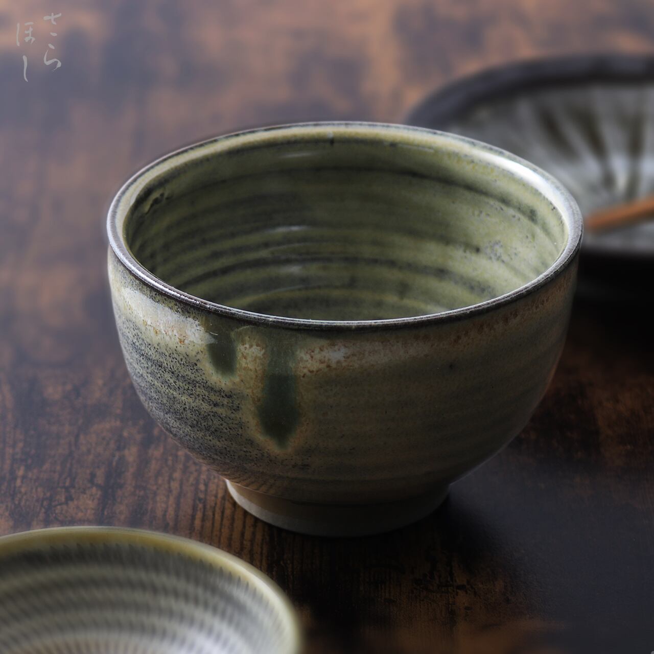 小鹿田焼 小袋窯 抹茶碗 銘 鹿峰 白なだれ 口径約11.4cm 一点もの 陶器 茶道具 民藝