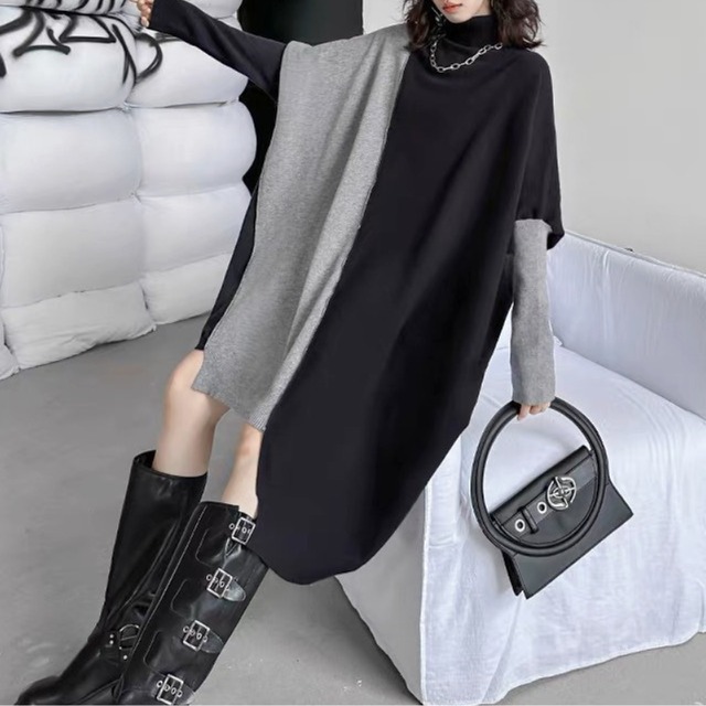Asymmetric color block one piece【4color】 C1633