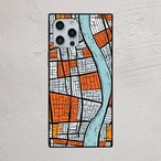 受注生産 iPhoneケース オレンジ街区の都市地図柄｜都市地図 UMAP036C