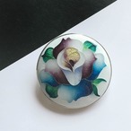 薔薇　七宝焼のブローチ　純銀張有線七宝