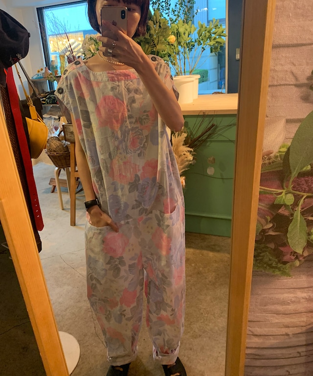 【ご予約】80's-90's european flower jumpsuit