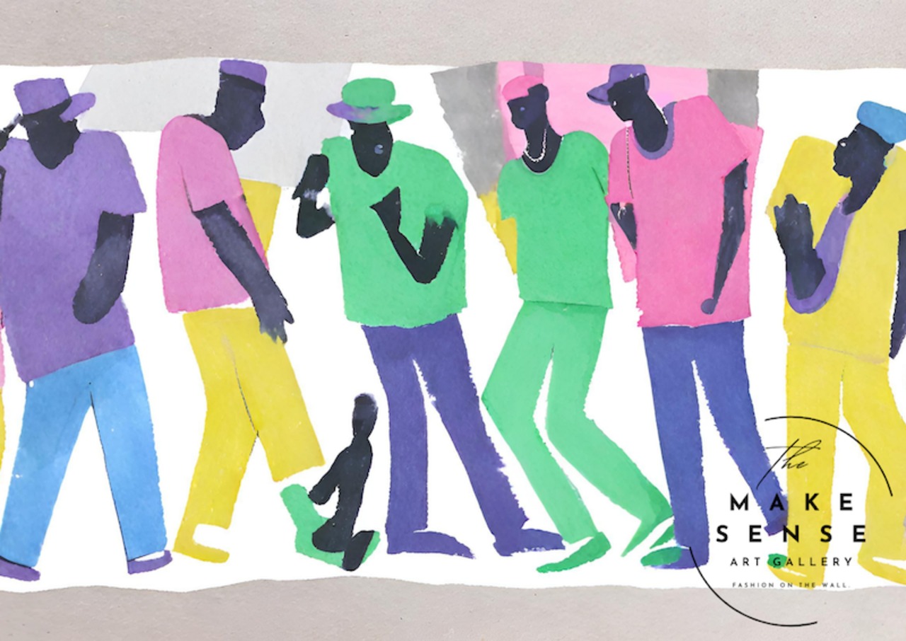 Dance The Night｜夜のダンスを描く抽象アートポスター｜モダン・北欧・カジュアルに合う色彩豊かなインテリア額縁付きA4ポスター