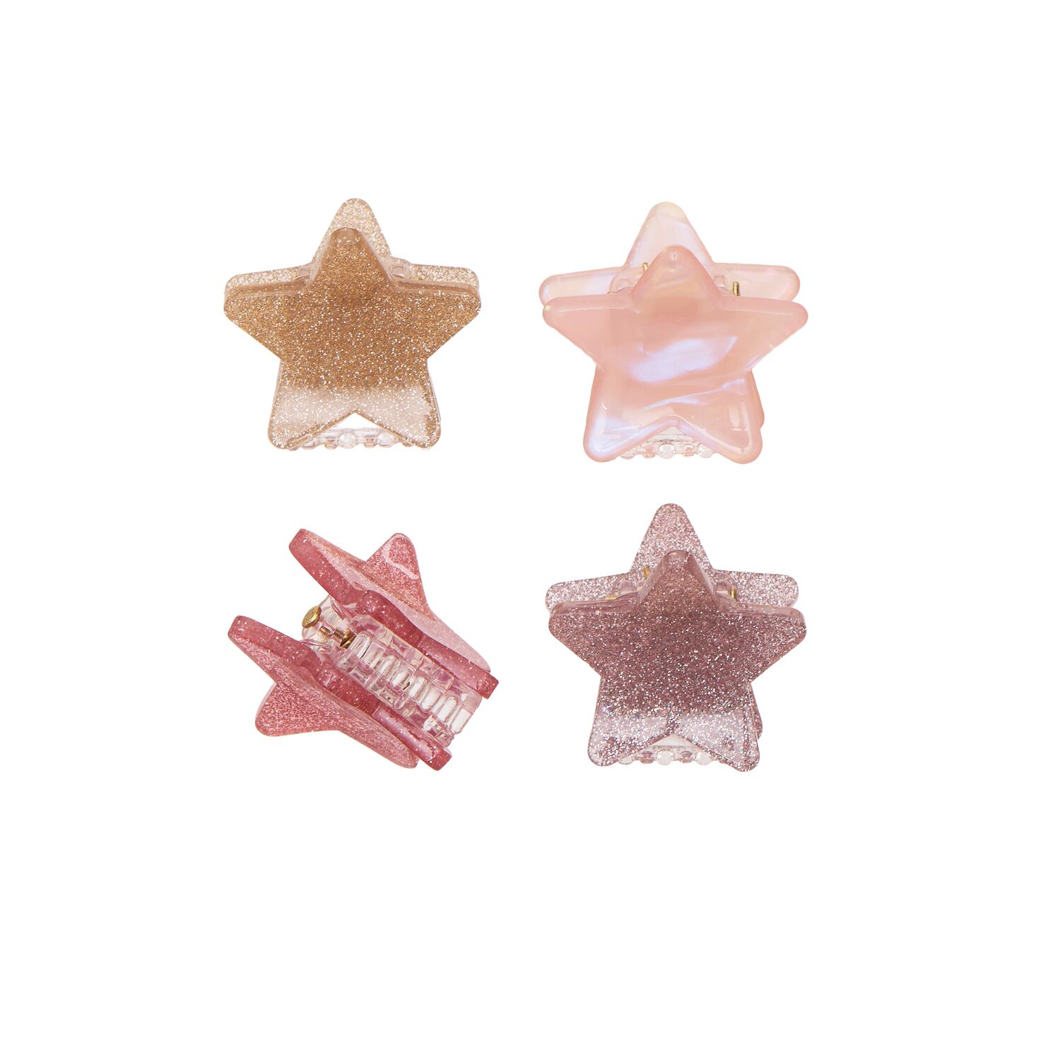CLW2522:Shimmer Stars Claw Clips 4 Pack-MULTI