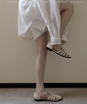 本革編み込みサンダル