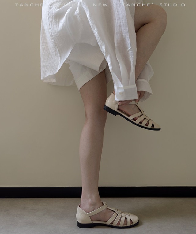 本革編み込みサンダル