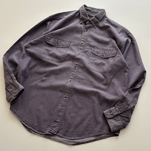 -USED- EDDIE BAUER BUTTON DOWN SHIRT -FADED PURPLE- [L]