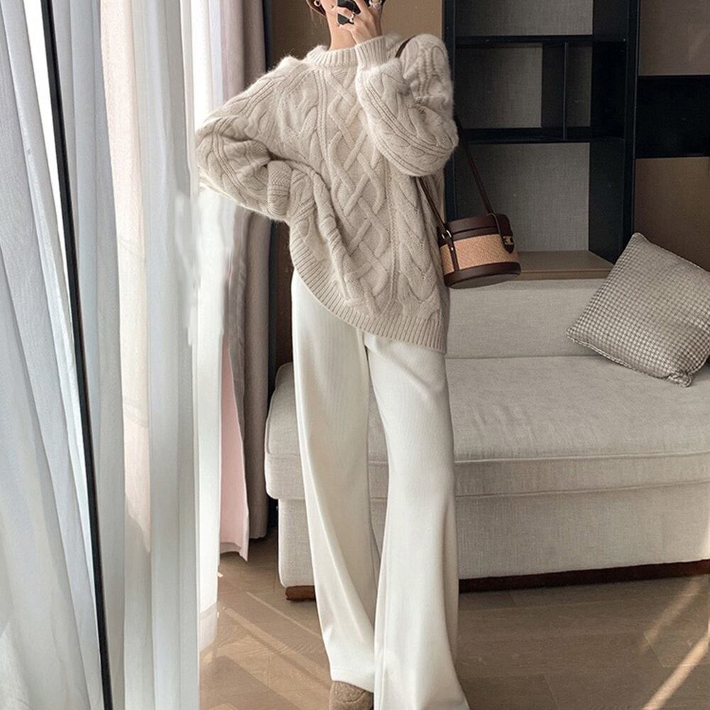 ケーブルニット セーター レディース 秋冬 トップス 韓国 おしゃれ きれいめ 大人 かわいい 暖かい ゆったり カジュアル 大人可愛い 大人女子