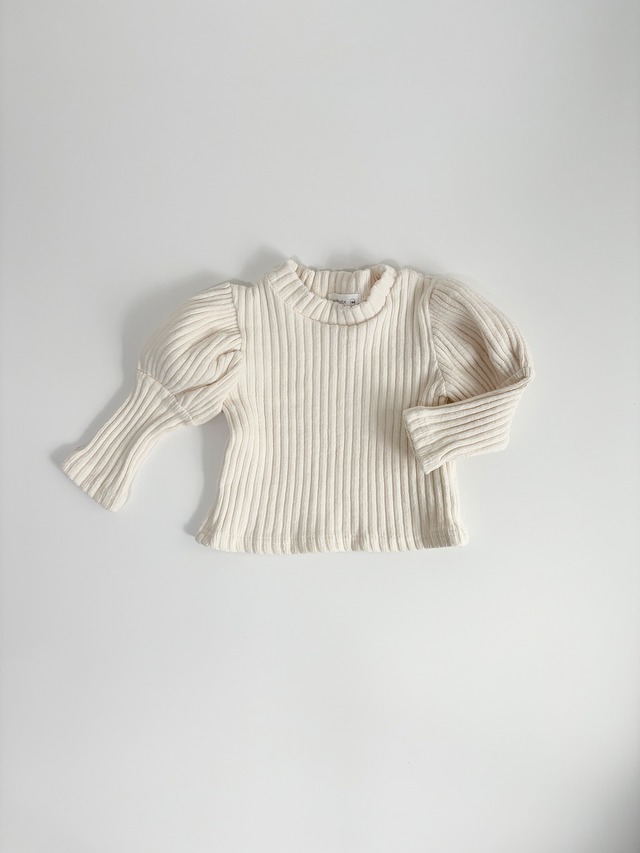 即納____ half neck puff T