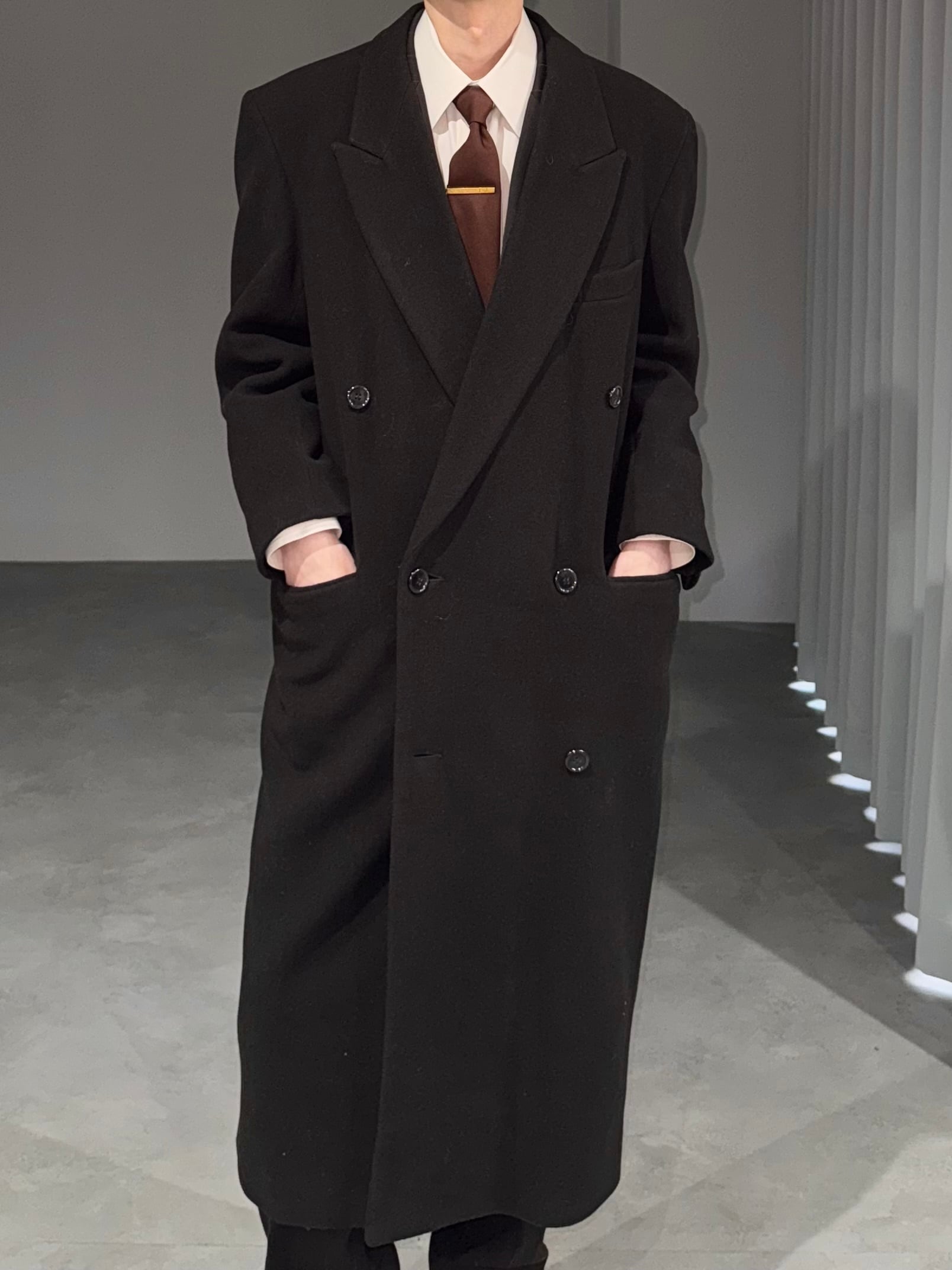 ジャケット・アウター Vintage Double Breasted Wool Long Coat wool double long coat / brown | okinimesmamani