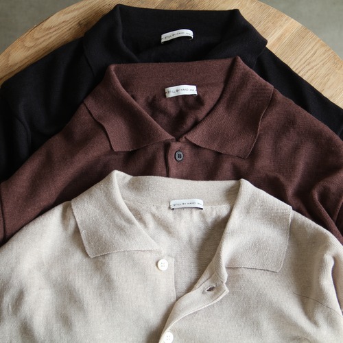 STILL BY HAND WM  Linen cotton knit cardigan
