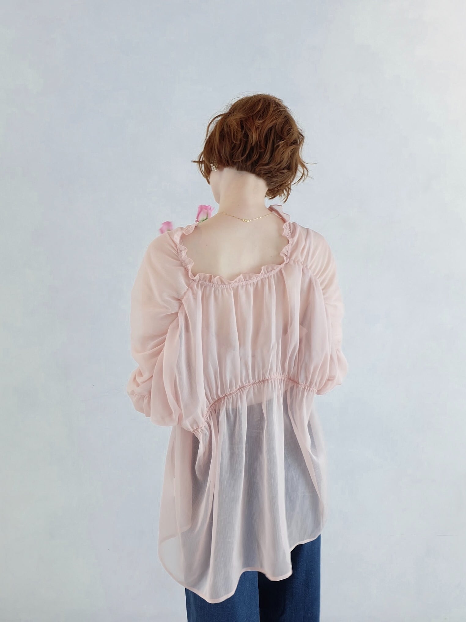 triple shirring blouse set(pink) | Katrin TOKYO