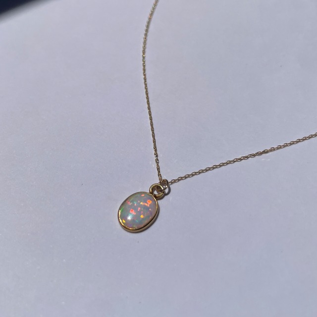 Opal Earth Prism Necklace / K10YG