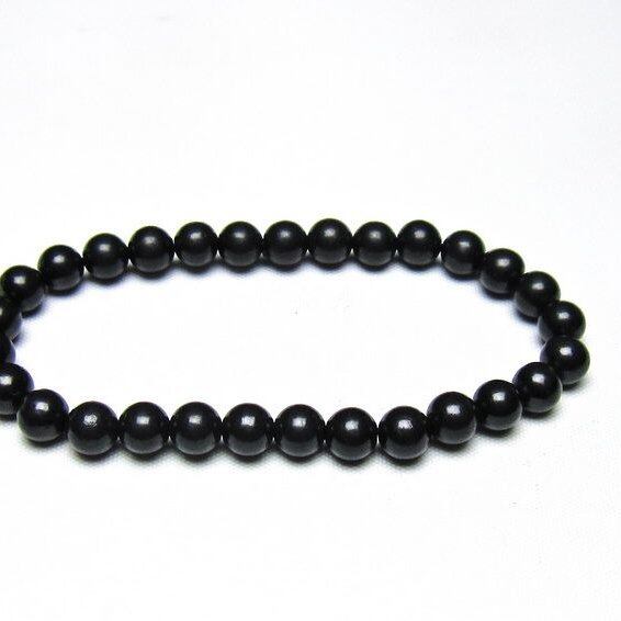 シュンガイト ブレスレット 6mm 一点物 メール便可 111-49647