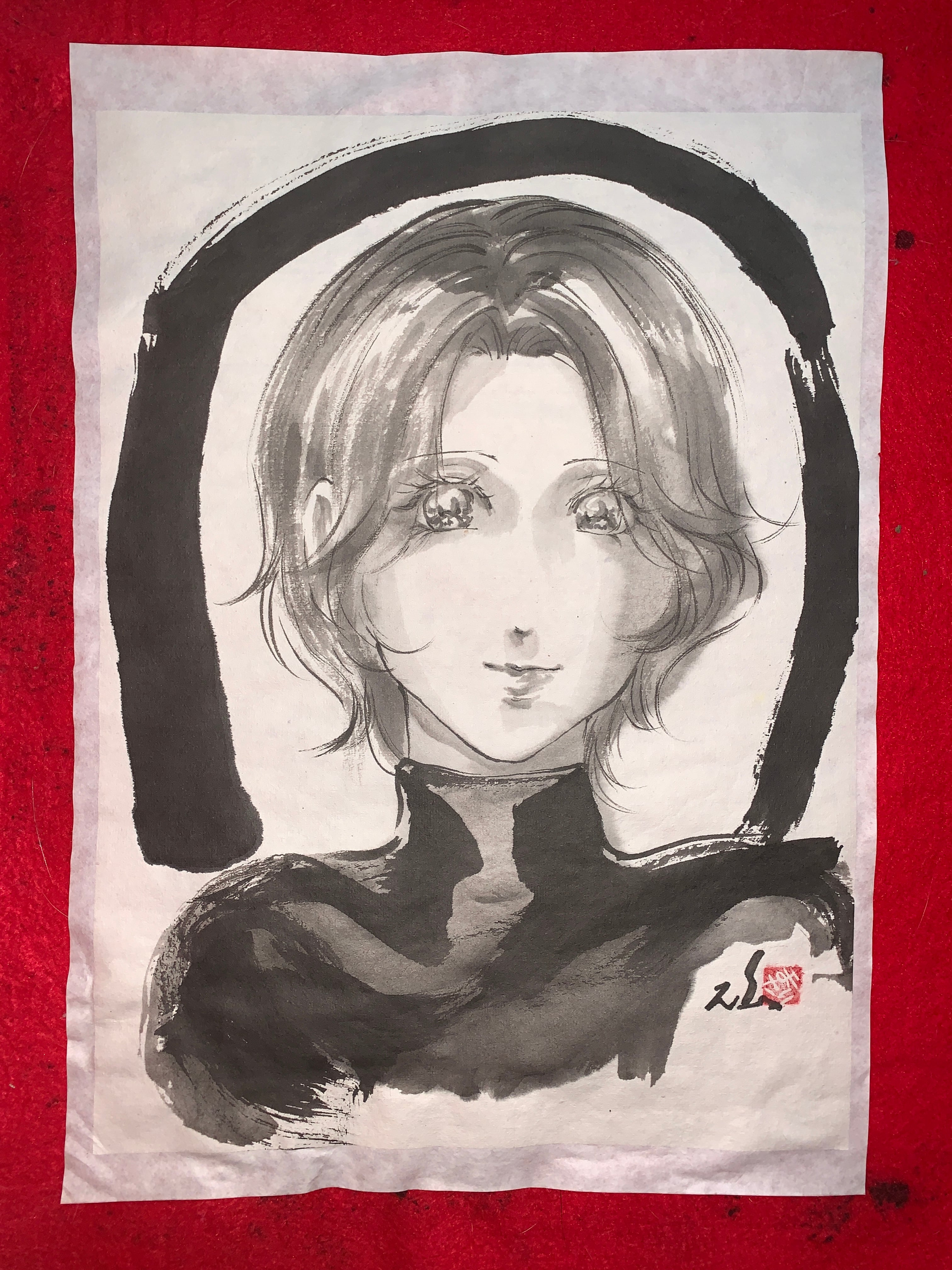 肉筆原画 水墨画 墨絵 美人画 日本画 絵画