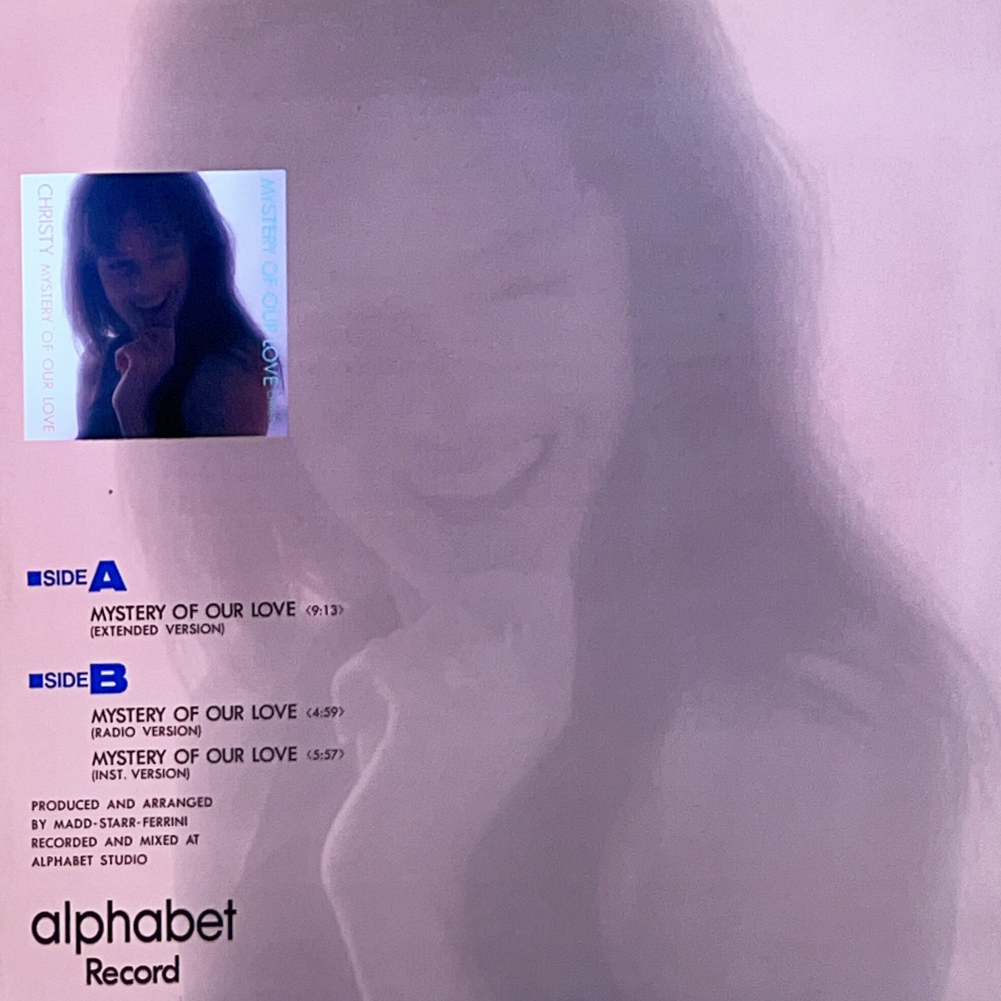 洋楽 CHRISTY MYSTERY OF OUR LOVE / EUROBEAT 1991] Christy – Mystery Of Our Love [Alphabet Record]（在庫 A
