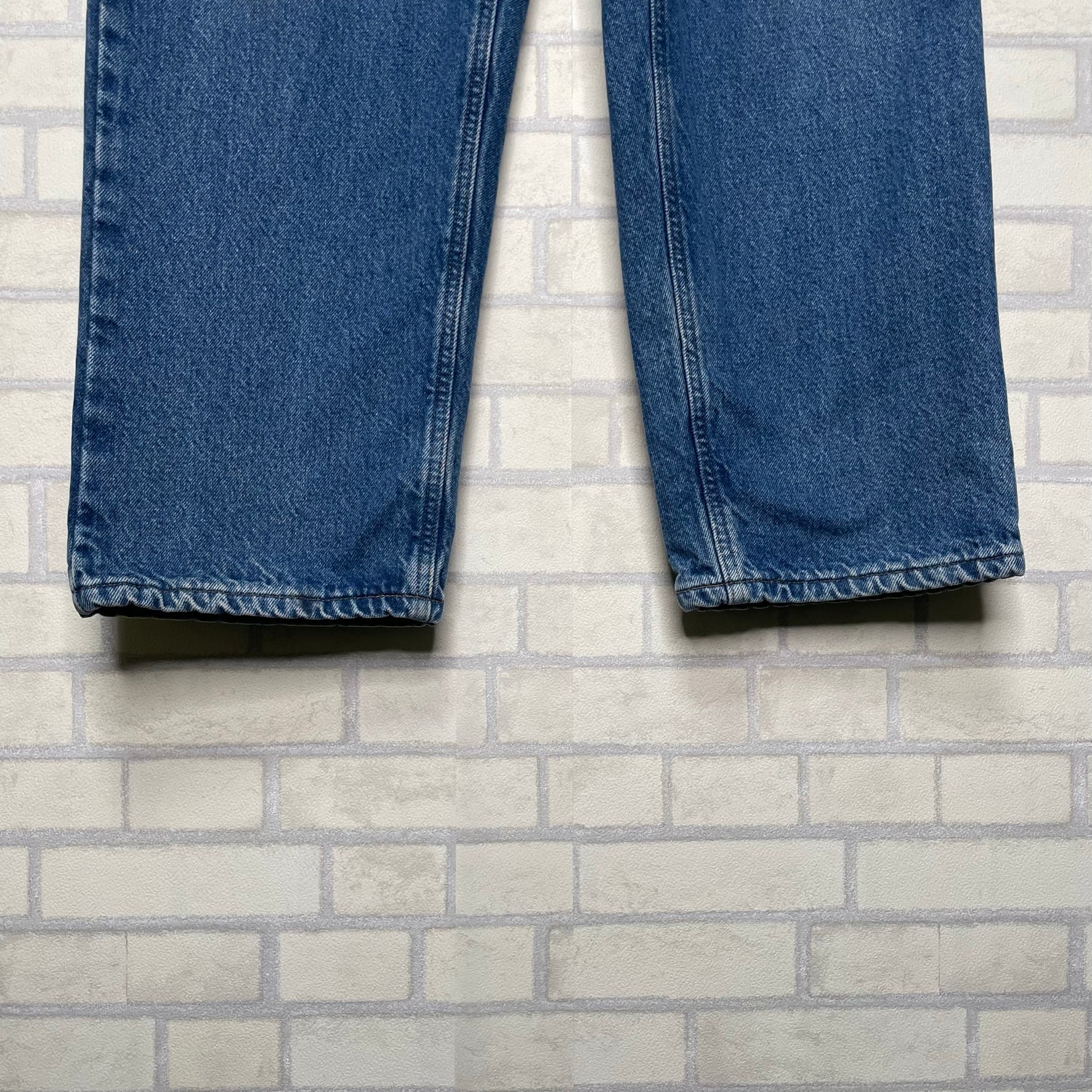 W36×L30】Carhartt デニムパンツ 革パッチ 裏地チェック柄 | 古着屋 