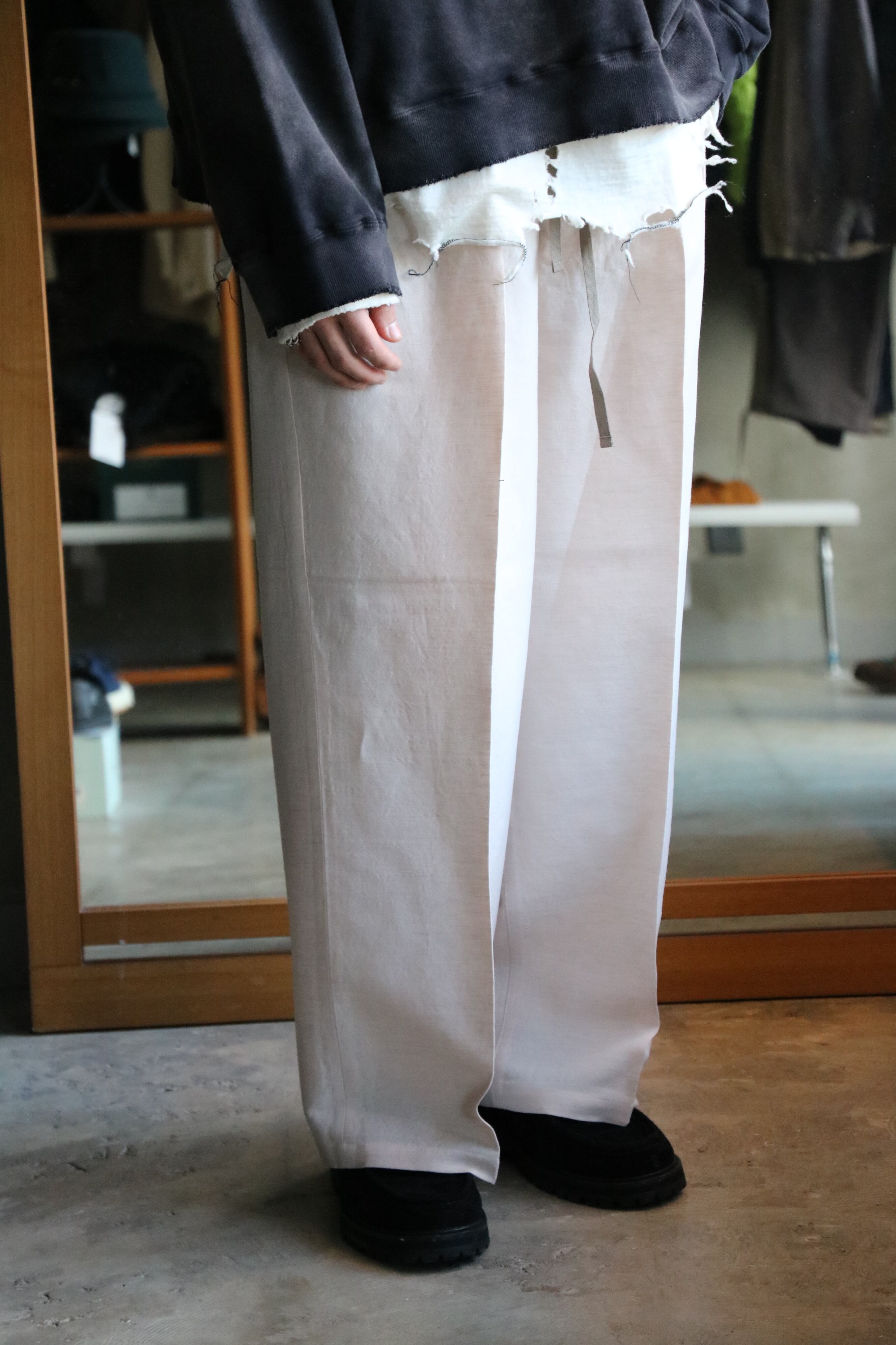 Ancellm / W/L WIDE EASY TUCK SLACKS / ANC-PT62 / アンセルム ウール 