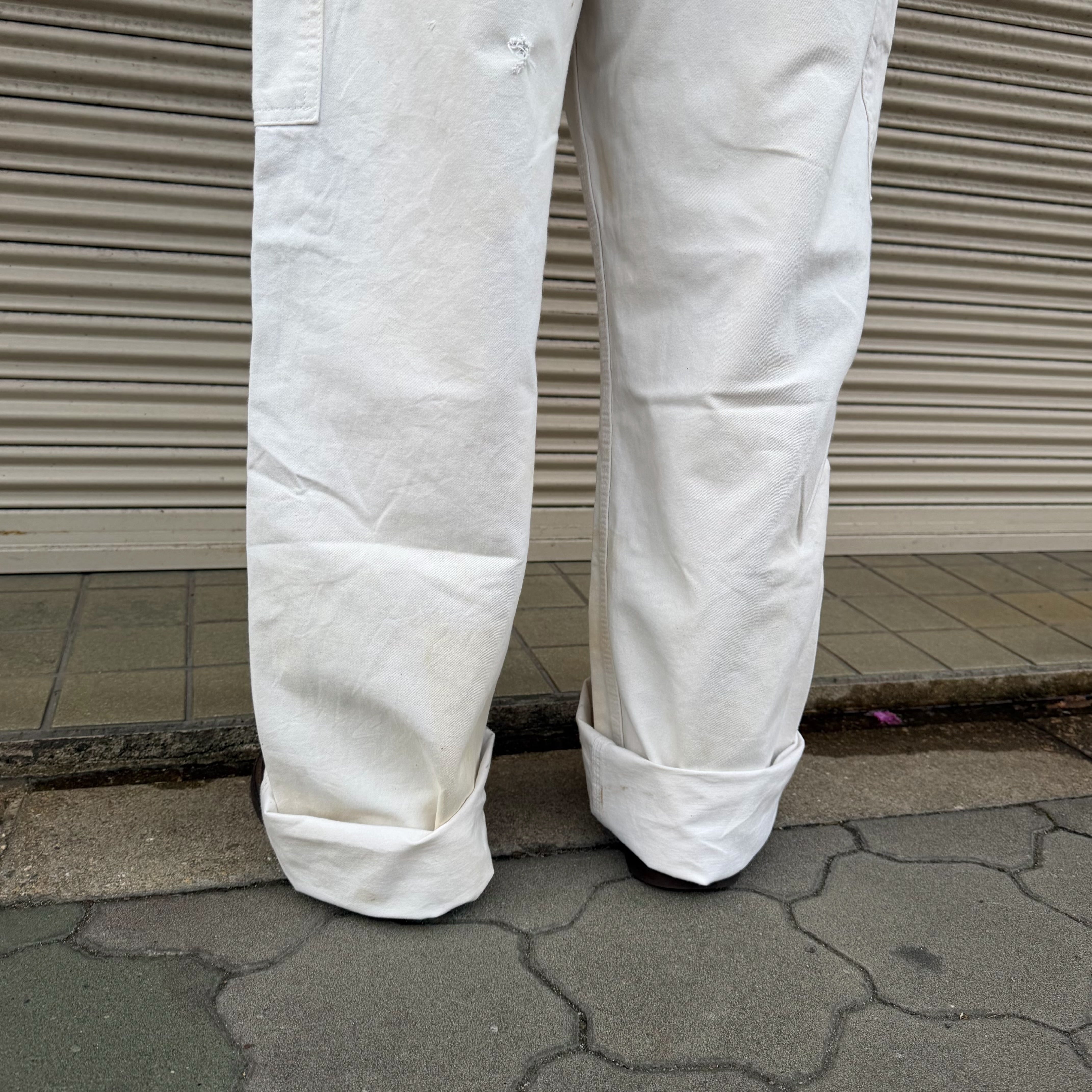 90s Dickies ペインター オーバーオール ワークパンツ ホワイト