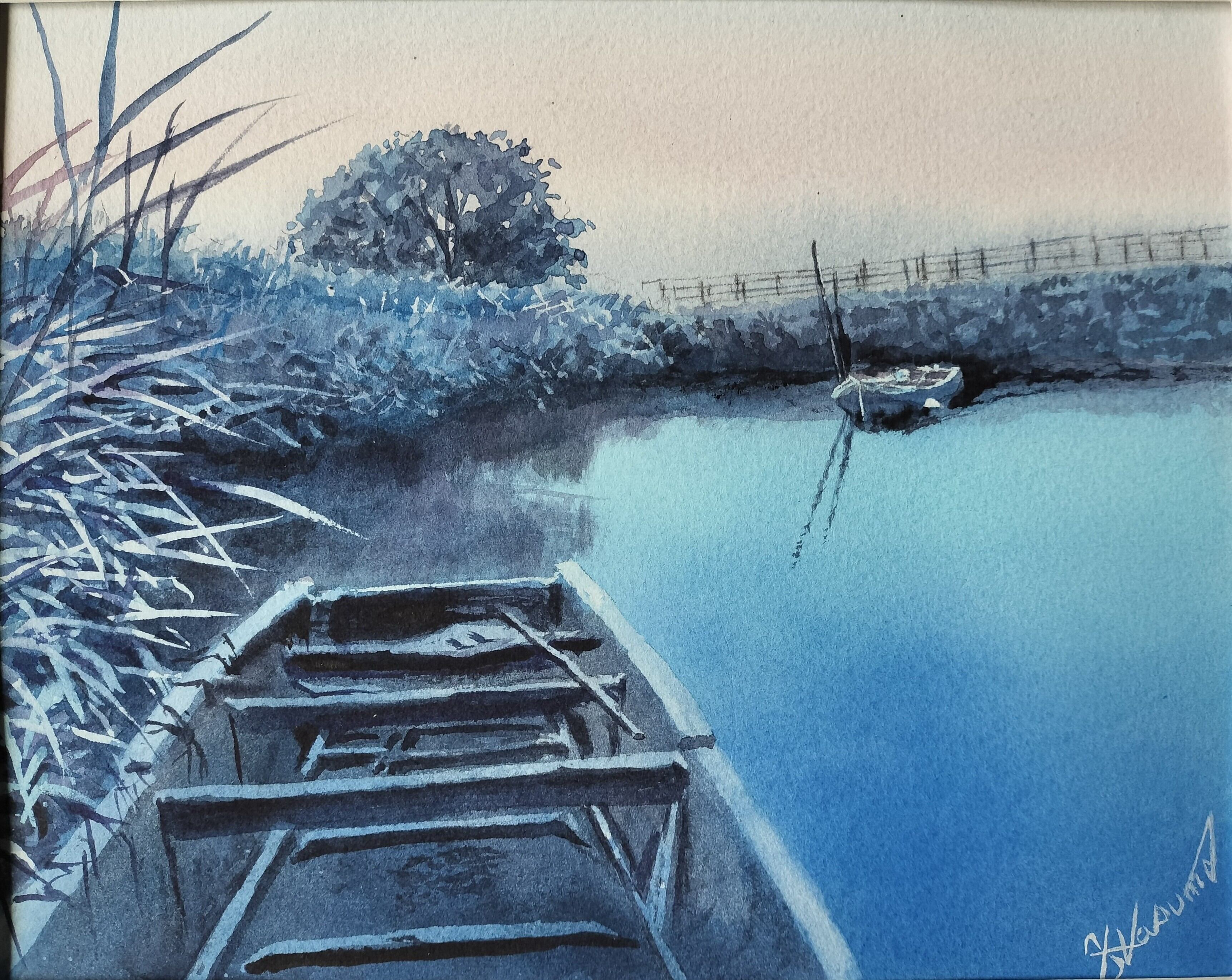 水彩画 風景画 画題「保護区の遊歩道」 | yamakasumi56
