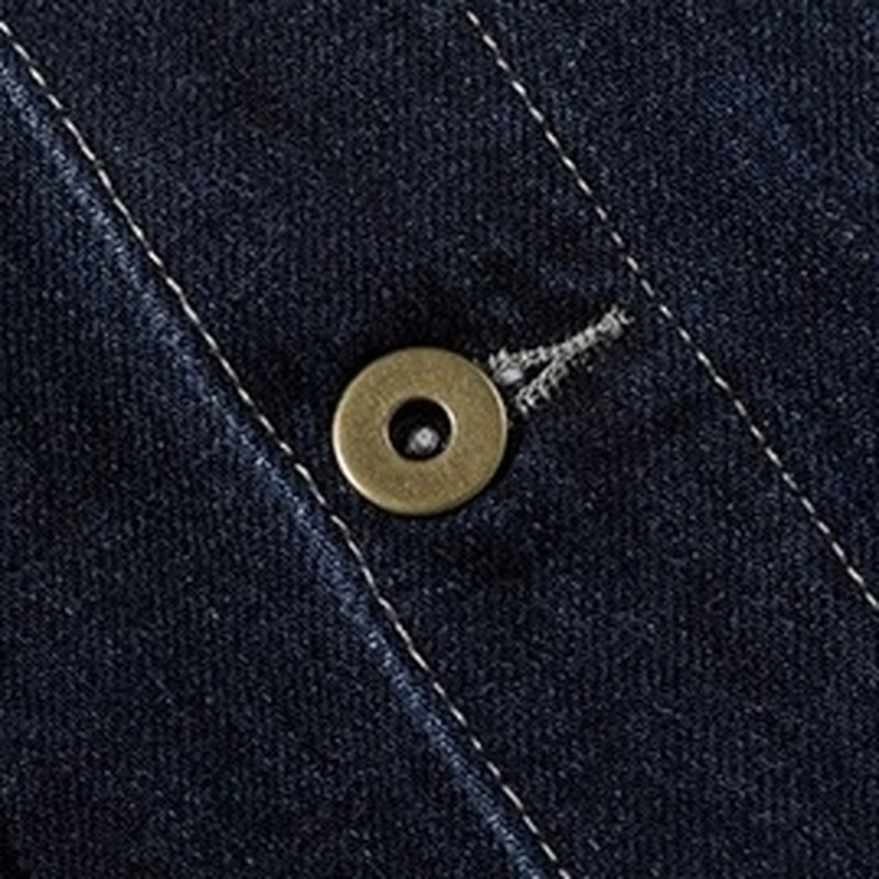 Patch Pocket Button Front Hip-Length Denim Jacket ◇H0858