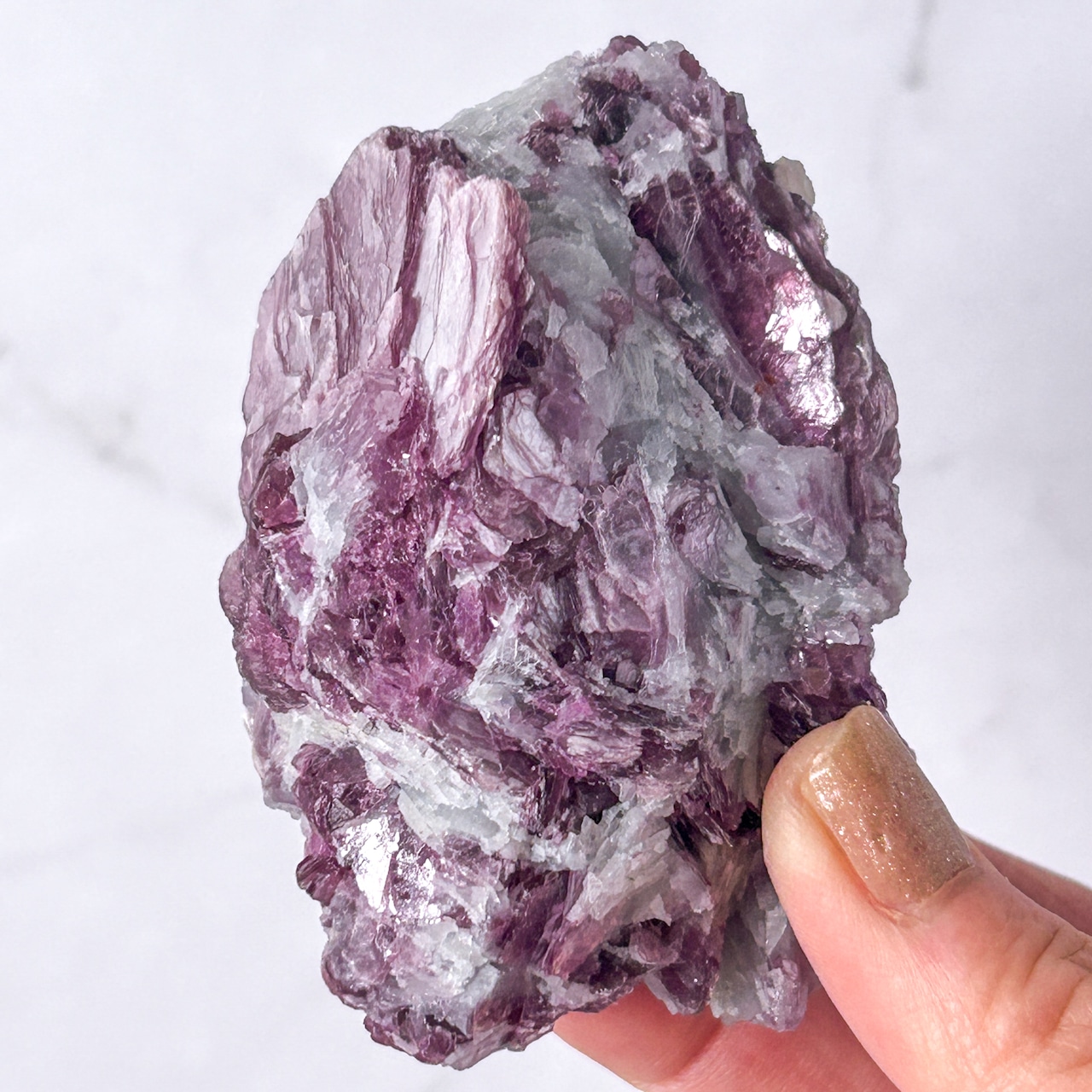 レピドライト(パープルマイカ) ・水晶共生 原石