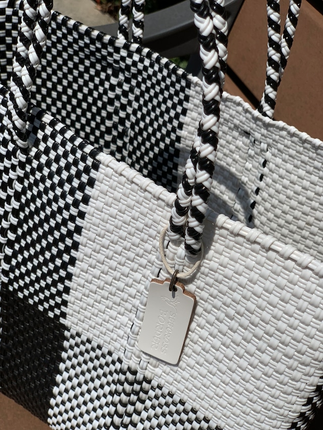 S Mercado Bag (Normal handle) White/Black