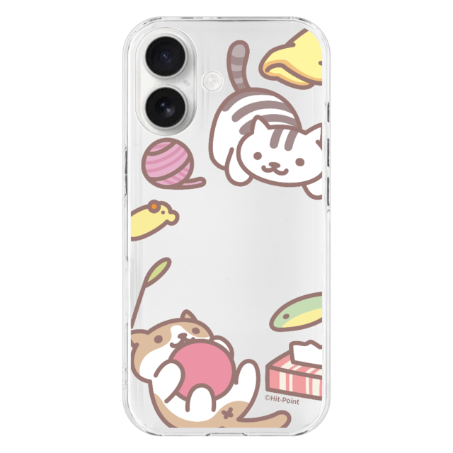 【iPhone16 Pro Max】【ねこあつめ（ボールあそび）】スマホケース クリアタイプ