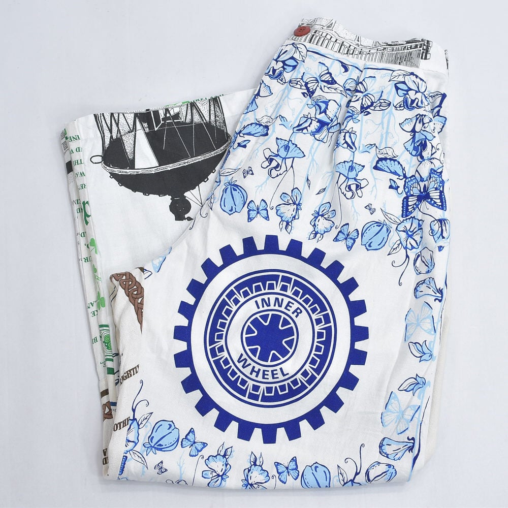 Remakeリメイク ヴィンテージ テキスタイル パッチワーク デザイン 再構築 ワイド ルーズシルエット バギーパンツ ツギハギ 古着 裏地付き レディースW74~90cm