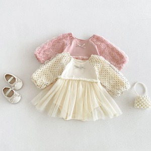 【BABY】ローズドットロンパース