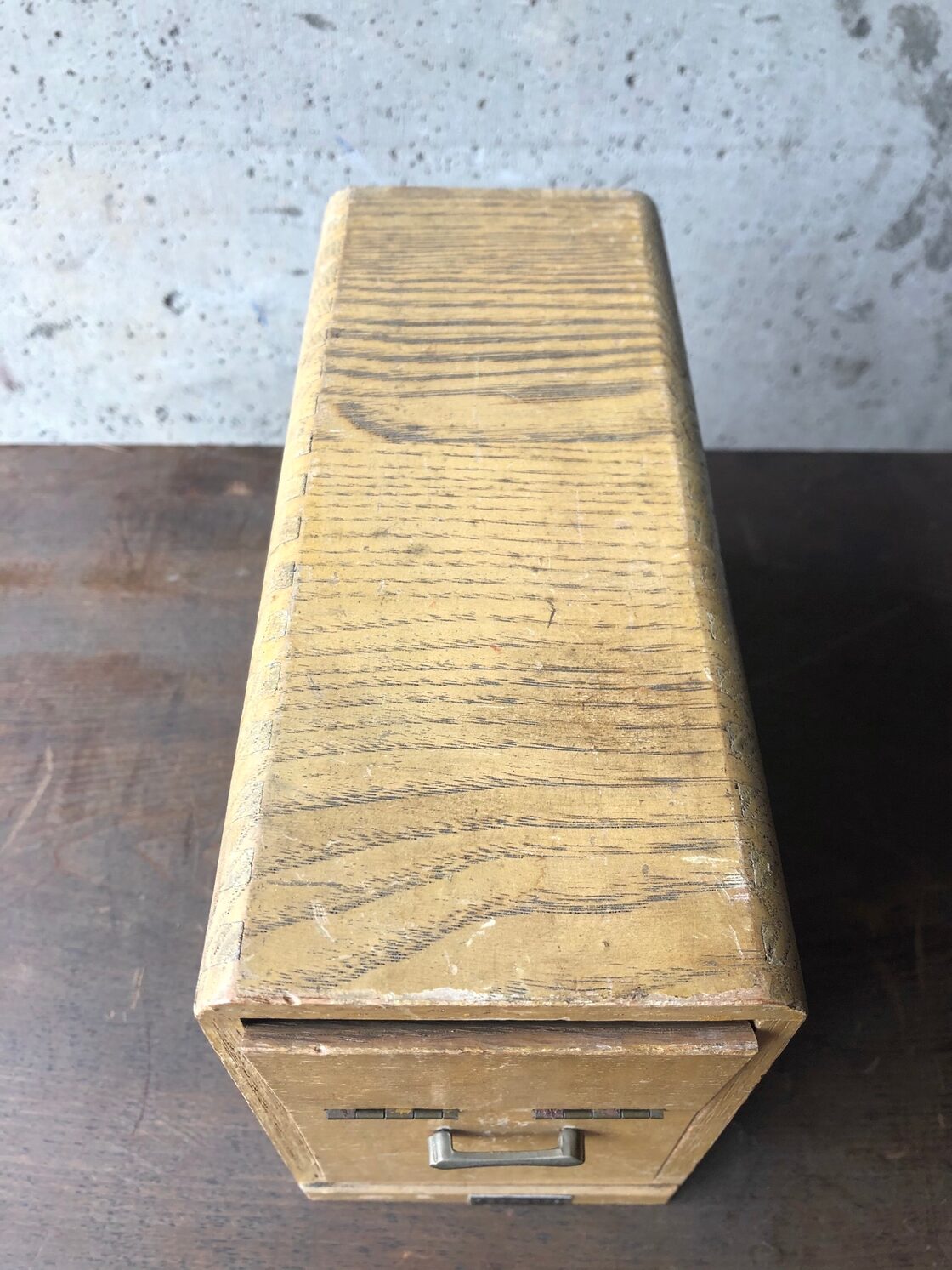 昭和レトロ 木製 図書カード入れ 小引き出し 小窓付き 収納棚カード 