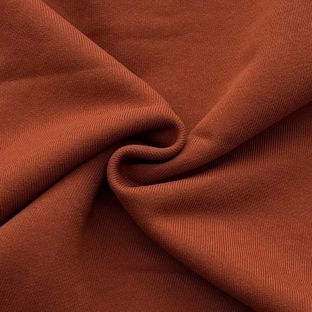 ★AM512◆2m◆ラスト１点！綿ポリエステル混裏毛ニット生地◆テラコッタ