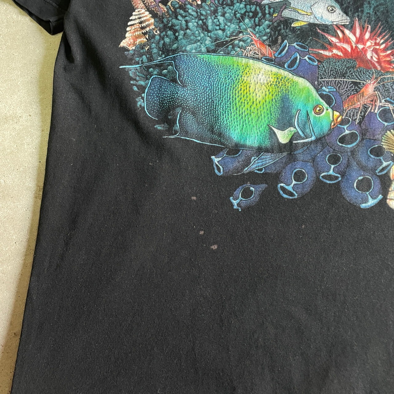 90年代 USA製 PETER KULL 魚 アート プリント Tシャツ メンズL 古着 
