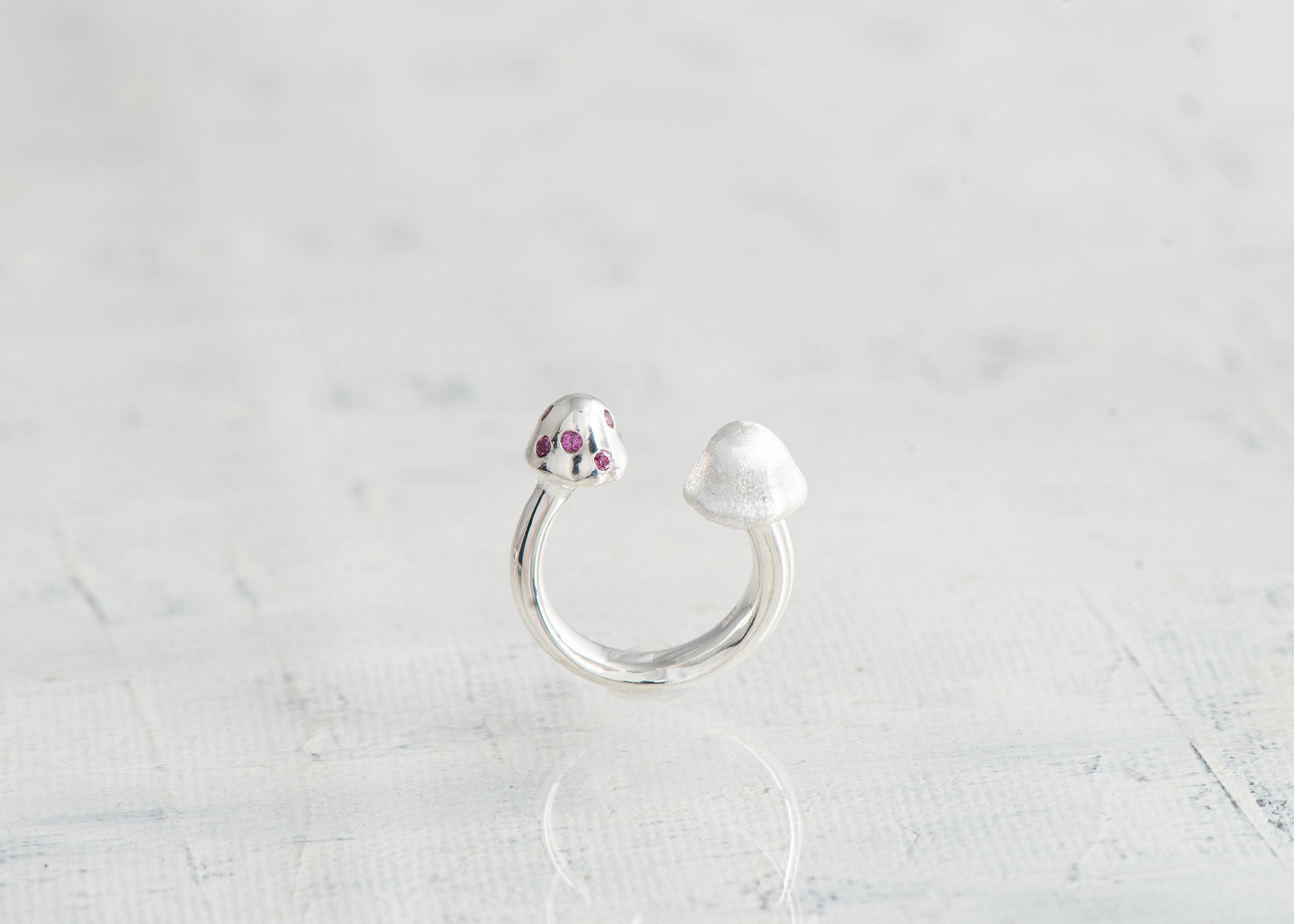 ピンキーリング キノコピンキーリング シルバー ロードライトガーネット | zetta
