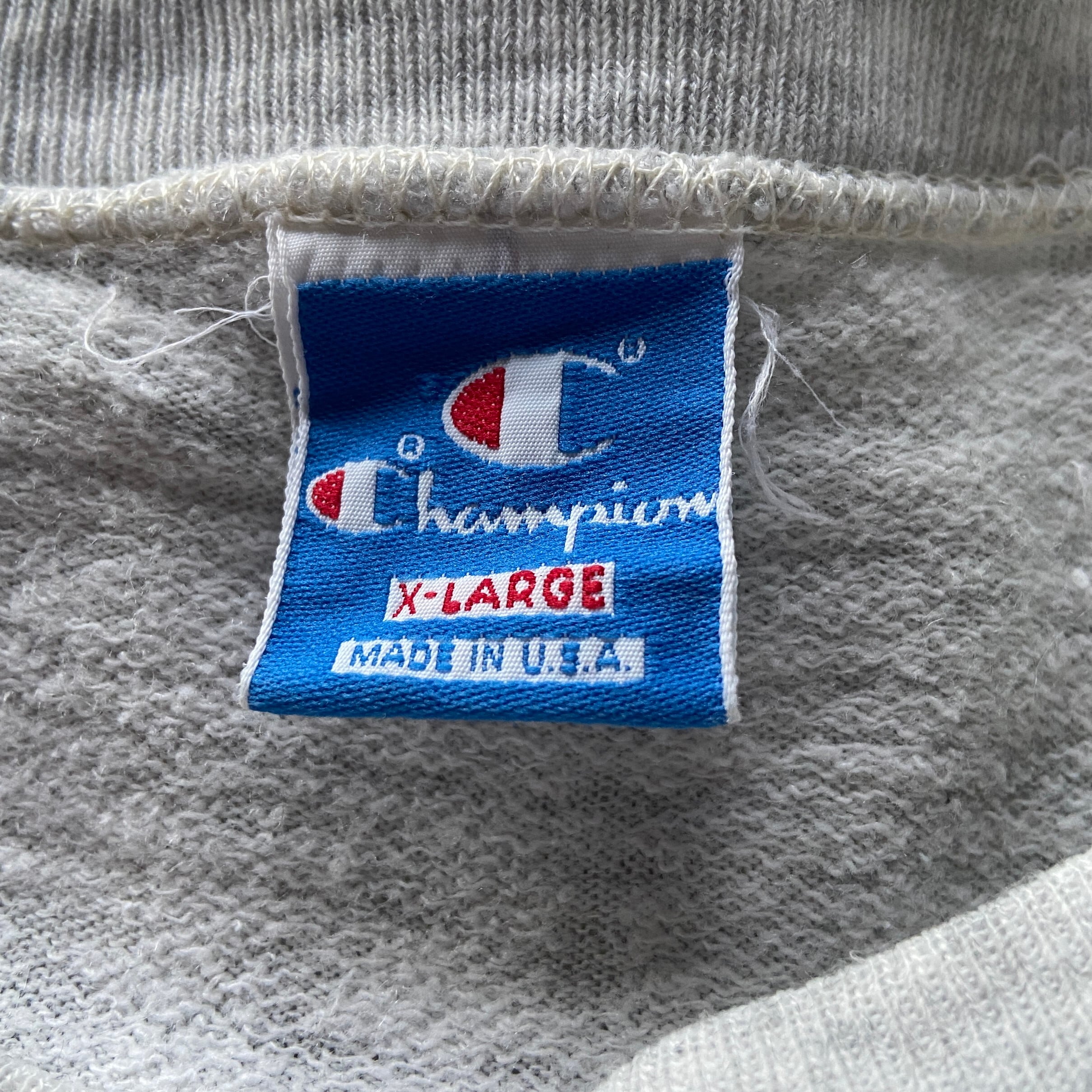 USA製 80年代 青刺繍タグ前期 Champion チャンピオン 3段 カレッジロゴ  