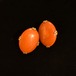 Orange brown oval stud earrings