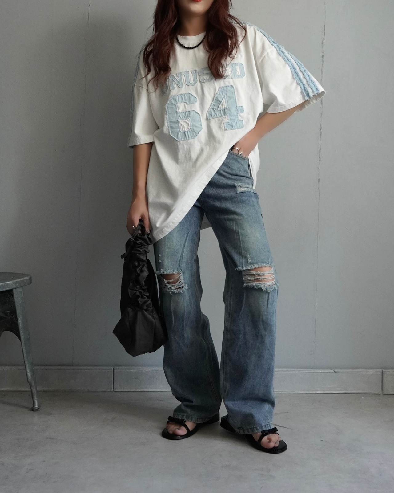 【unused.lab】Sideline denim patch CS/Blue