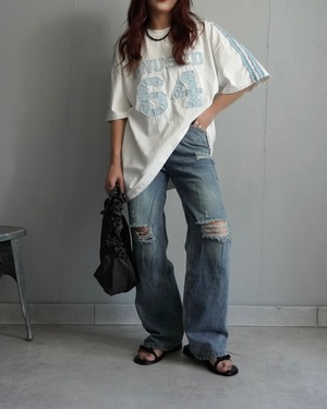 【unused.lab】Sideline denim patch CS/Blue