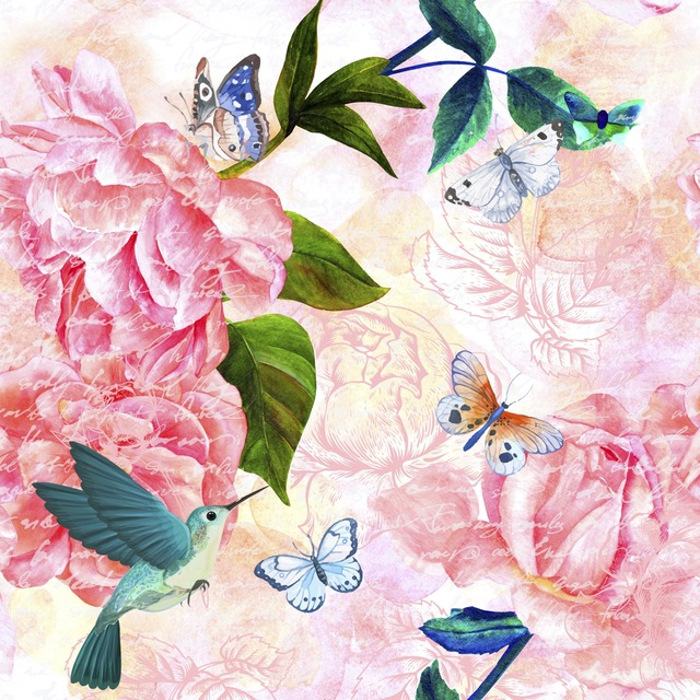 2021春夏【Paper+Design】バラ売り2枚 ランチサイズ ペーパーナプキン Lovely spring ローズ