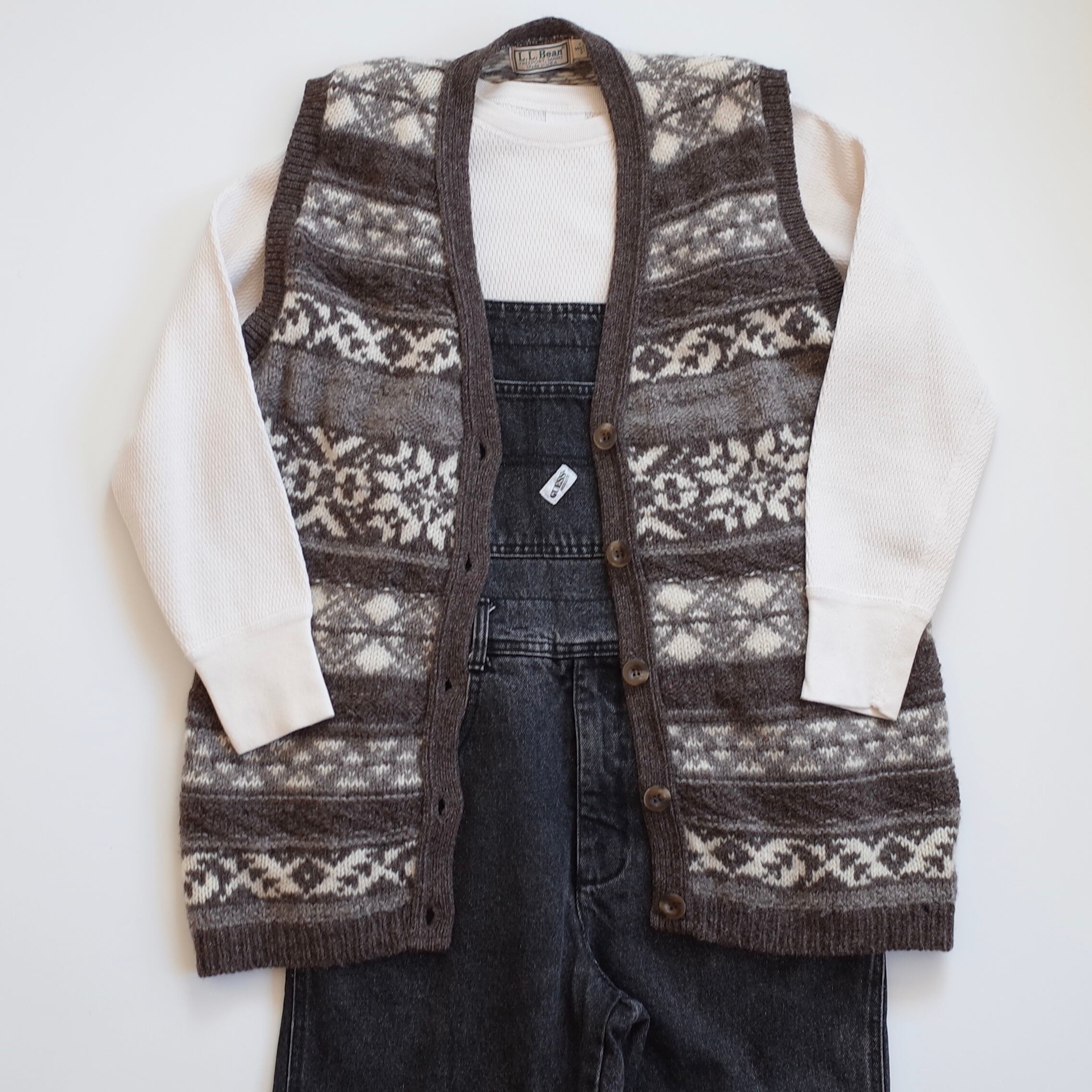 80s L.L.Bean nordic knit vest