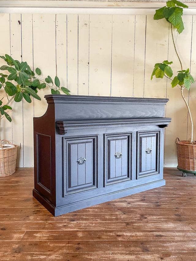 アンティーク調カウンターテーブル140 (ホワイト・店舗什器)W1300 店舗向け作業台兼受付カウンター