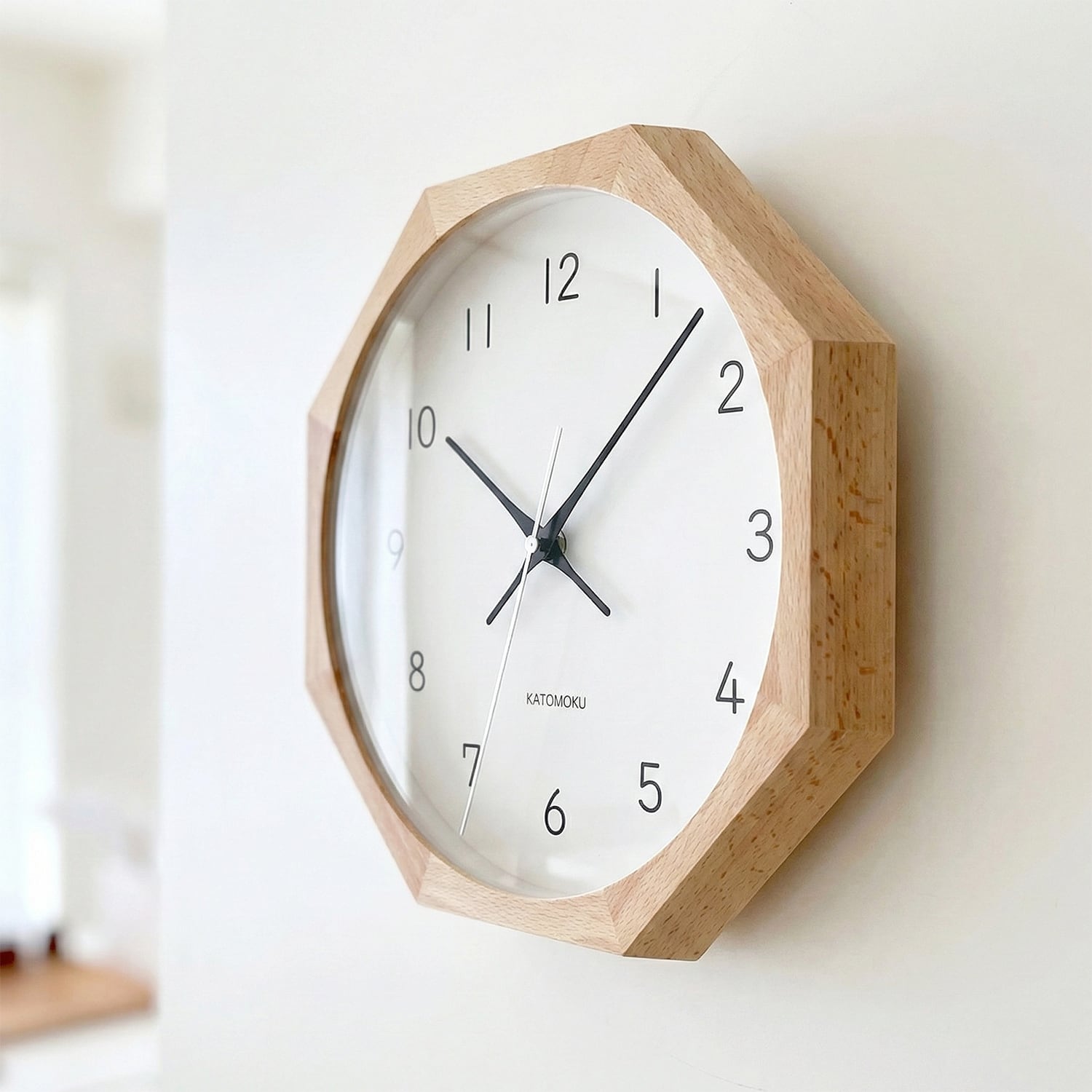 KATOMOKU muku clock 13 八角形 ナチュラル km-104NA8 掛け時計 | 加藤