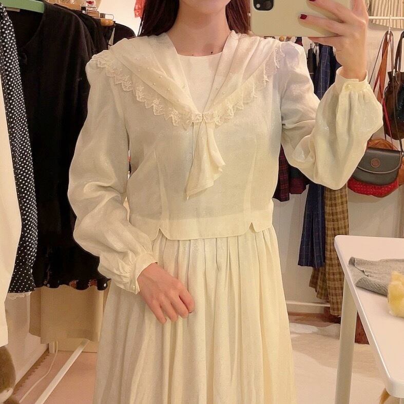 white satin shawl lace one-piece