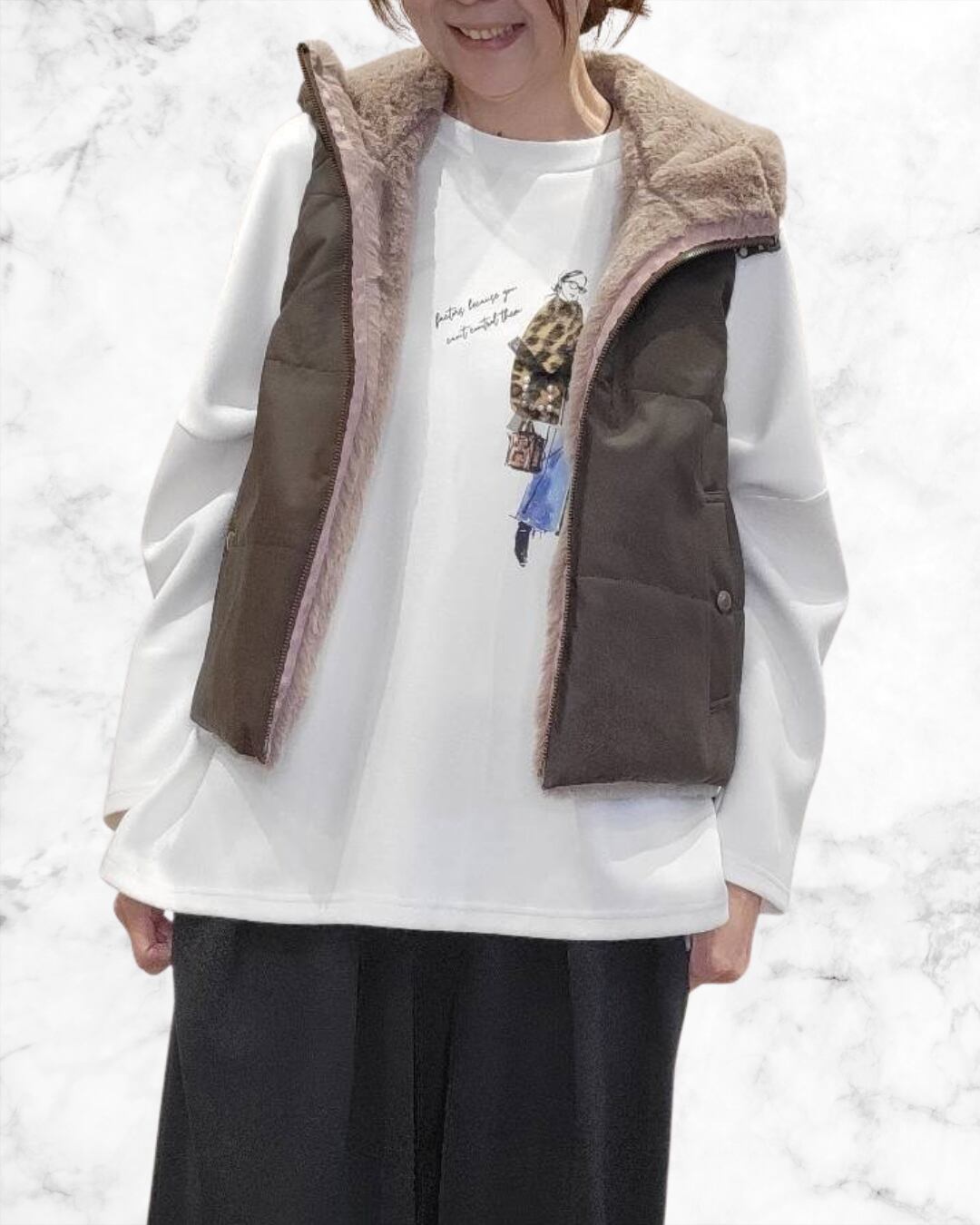 リバーシブルファーベスト 17235313 C.C.CROSS