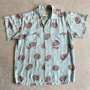 1950s harper Hawaiian Rayon Shirt S位
