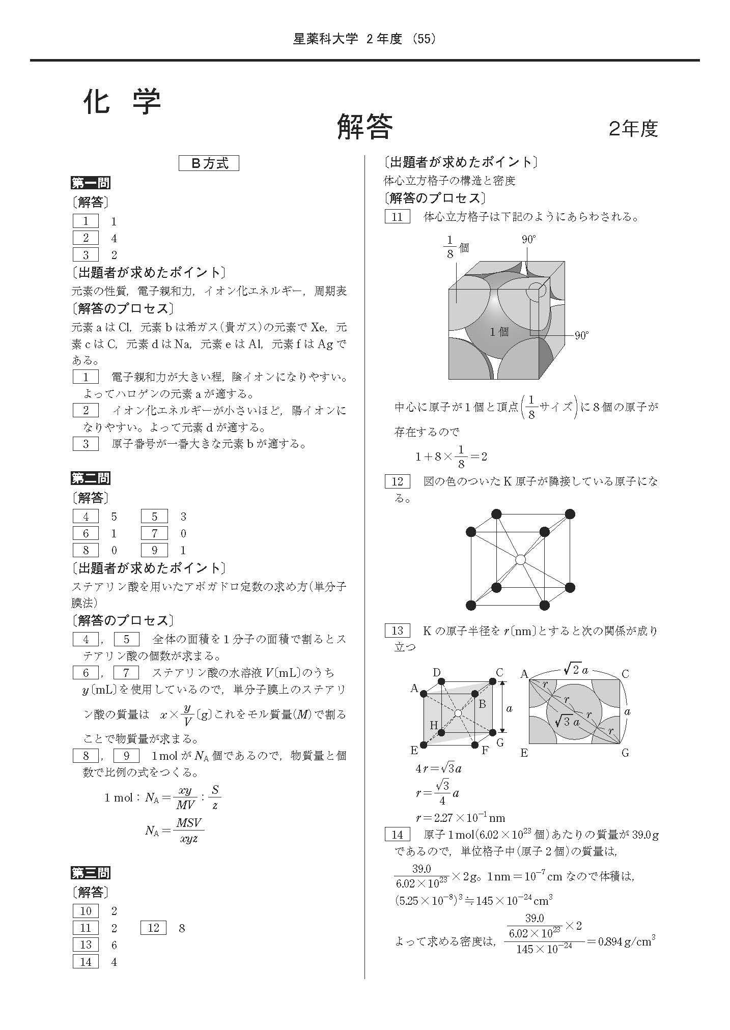 2025年度 私立薬学部入試問題と解答 6.星薬科大学 | 青本公式ショップ