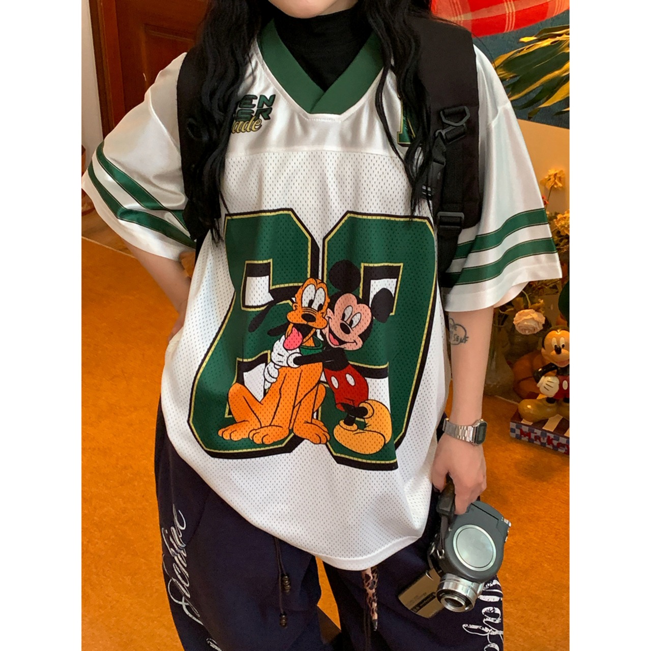 VINTAGE ストリート アニメVネック スポーツTシャツ T2174
