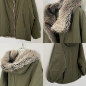 【受注予約1週間】Fox eco fur padded mid length BZ/khaki