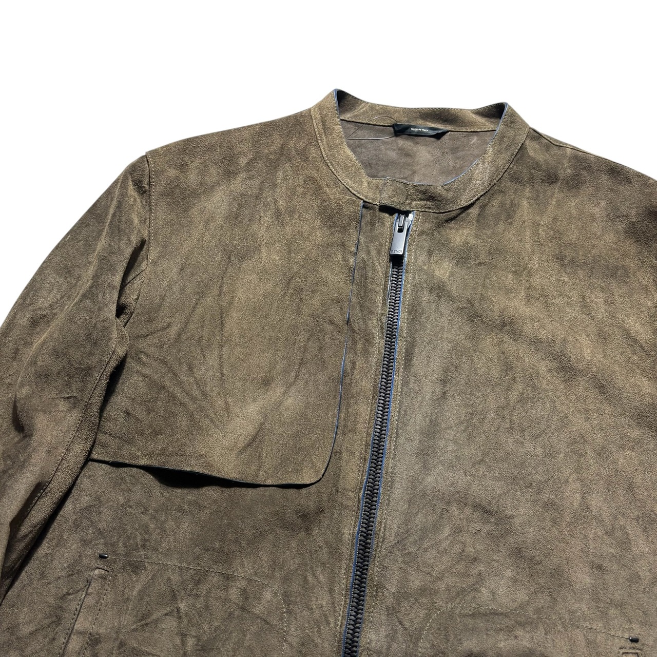 FENDI brown suede single riders jacket