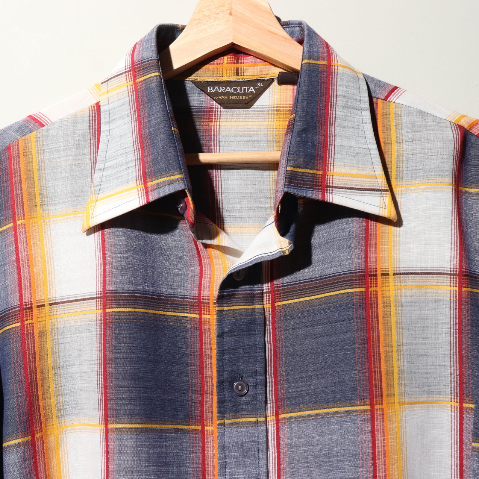 極美品 XL 70s Baracuta Van Heusen 長袖チェックシャツ バラクータ 